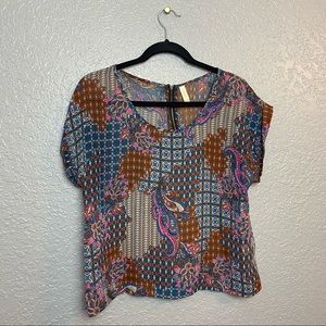 XHILARATION SHEER PATTERNED TOP